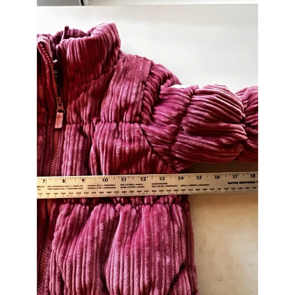 OSHKOSH B'GOSH Girls Size 5-6 Jacket Coat Pink Pockets Corduroy Full Zip